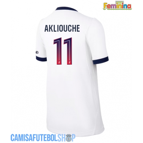 Camisa de time de futebol Paris Saint-Germain Maghnes Akliouche #11 Replicas 2º Equipamento Feminina 2026-27 Manga Curta